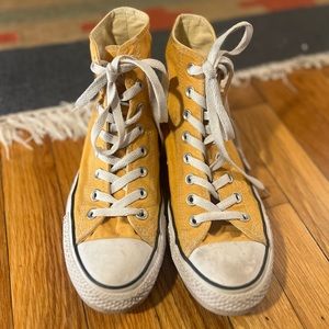 Converse High Tops Yellow Womens 9